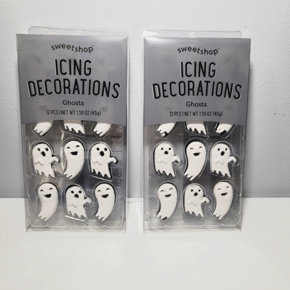 2 PACKS - Sweetshop Halloween Ghosts Candy Icing Decorations 12 Piece